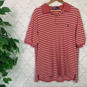 Polo Ralph Lauren Pink White Striped Polo Tall